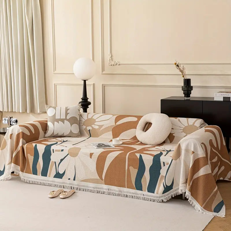 Mid-Century Botanical Sofa Cover