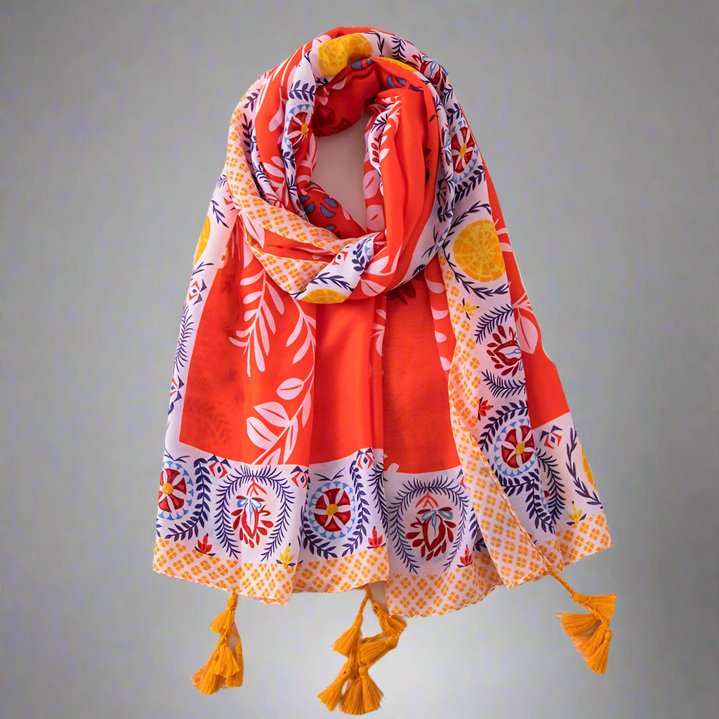 Tangerine Bloom Scarf