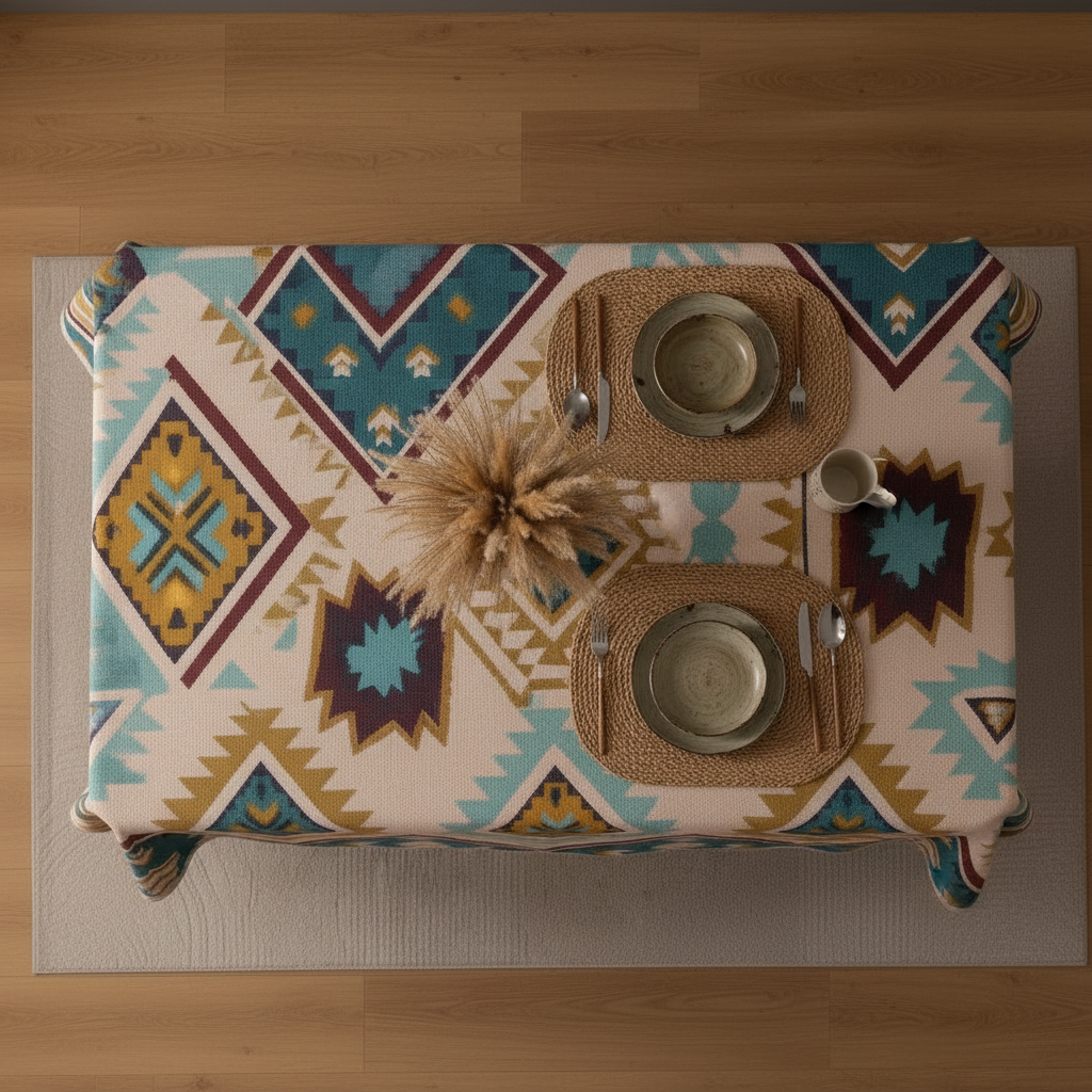 Colorful Geometric Table Cover