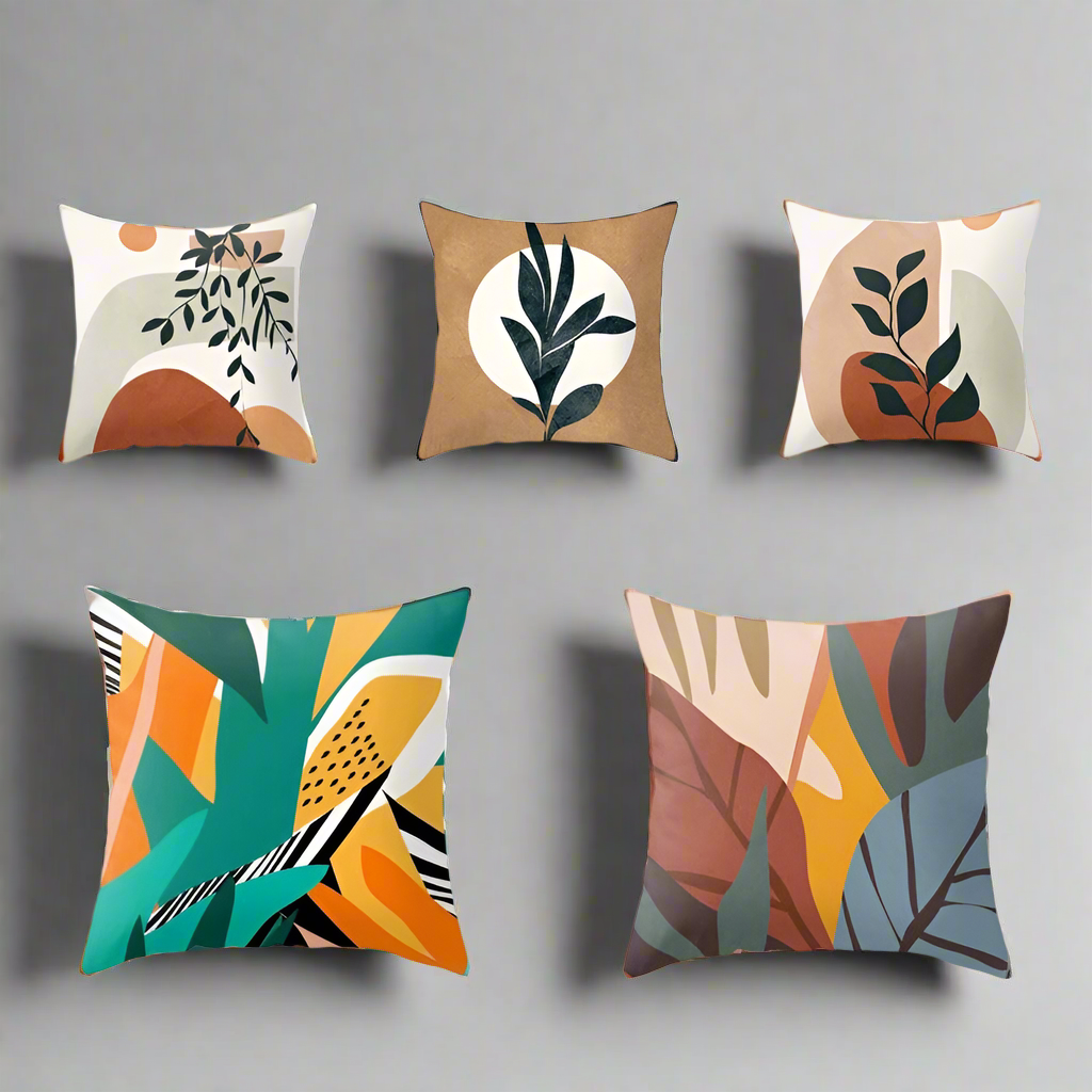 Abstract Floral Cushion Covers (Pack of 5)