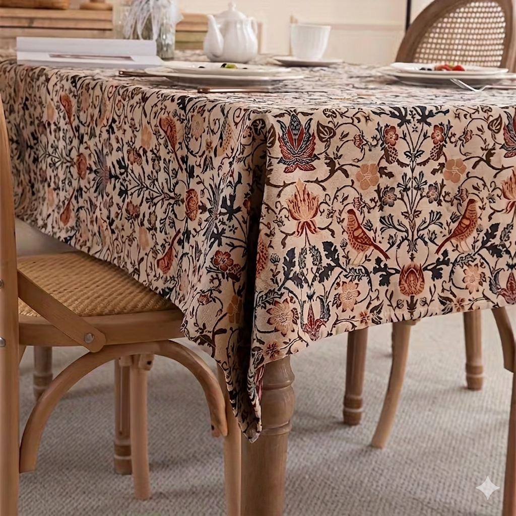 Antique Botanical Table Cover