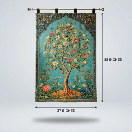 Vintage Mughal Garden Wall Hanging Tapestry