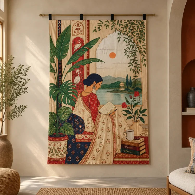 Mughal Miniature Style Wall Hanging Tapestry