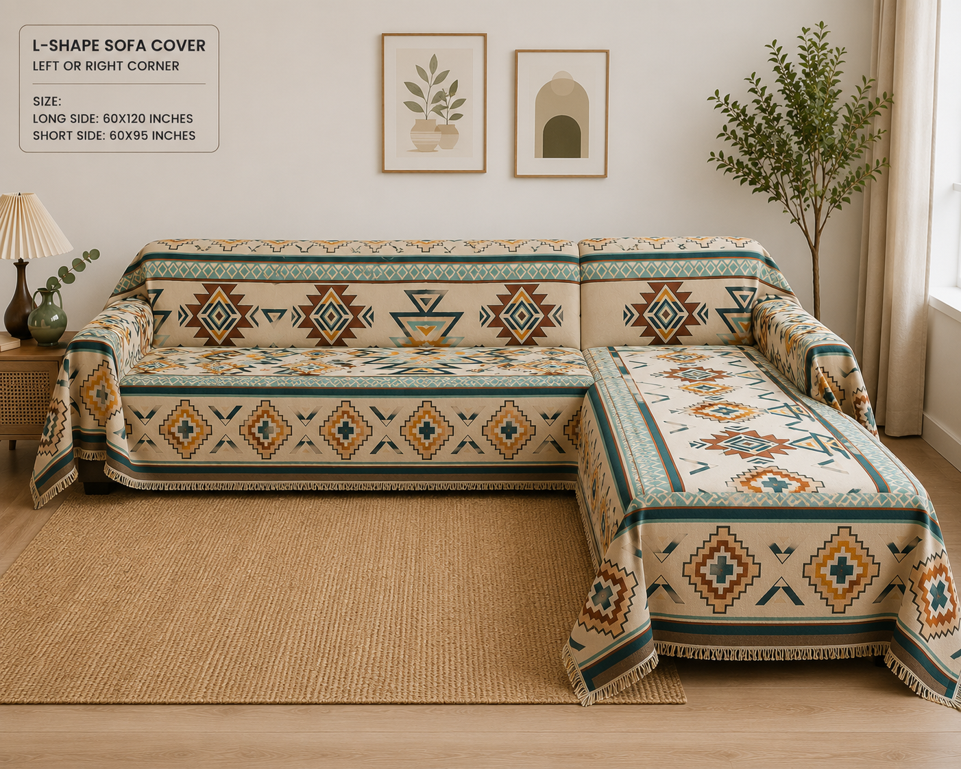 Aztec Beige Sofa Cover