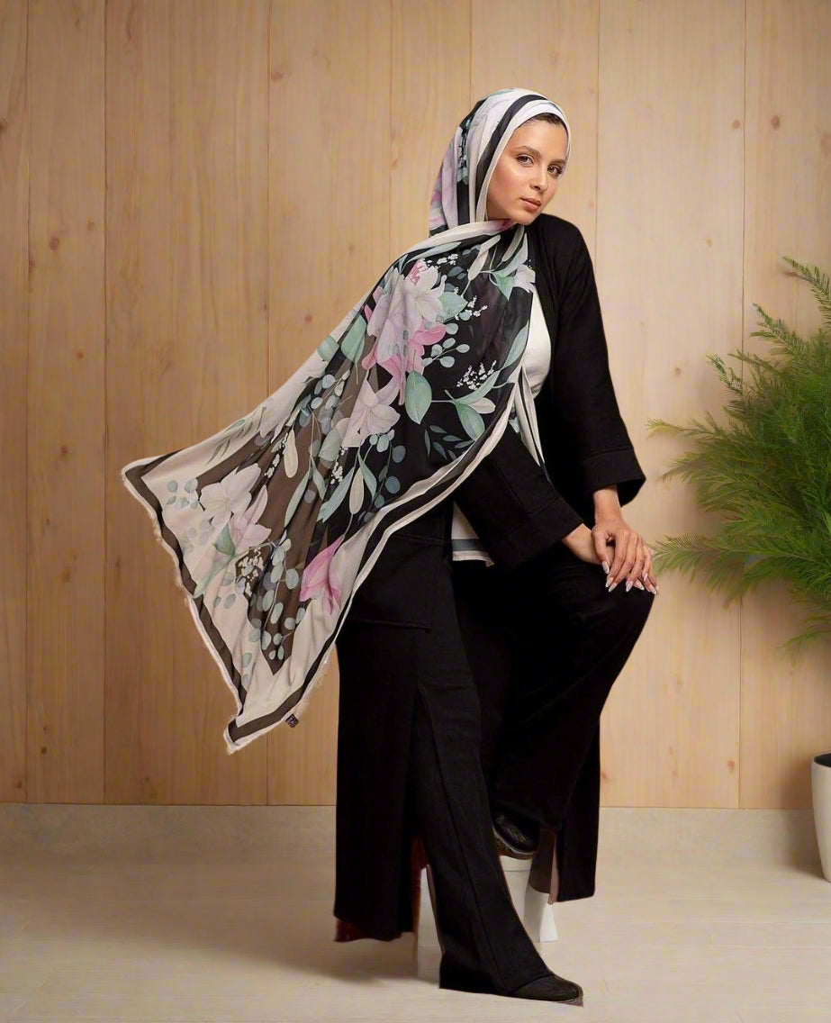Noir Floral Dream Scarf