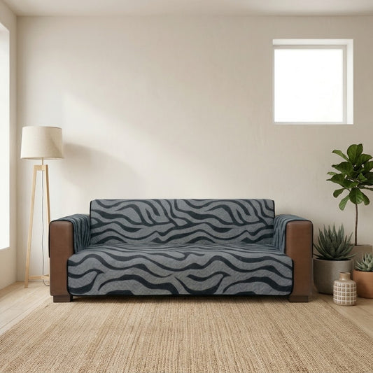 Zebra Stripped Quilted Sofa Cover