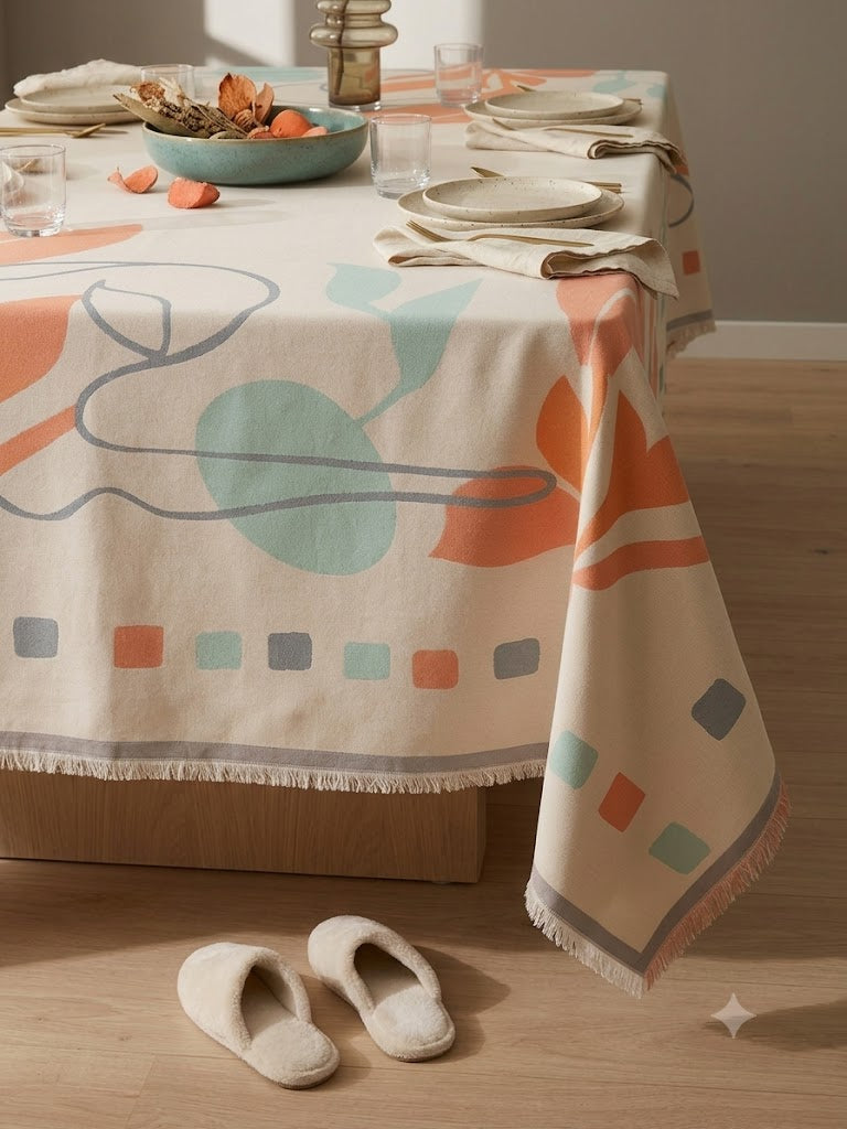 Terracotta Botanical Table Cover