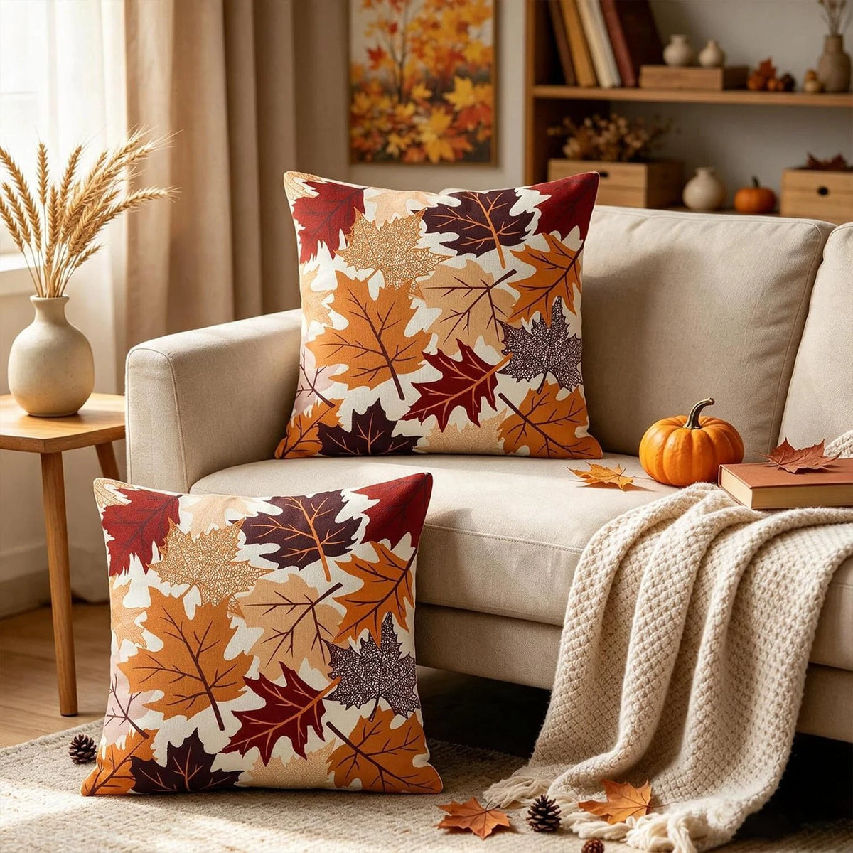 Fall Leaves Cushion Cover Pack of 2