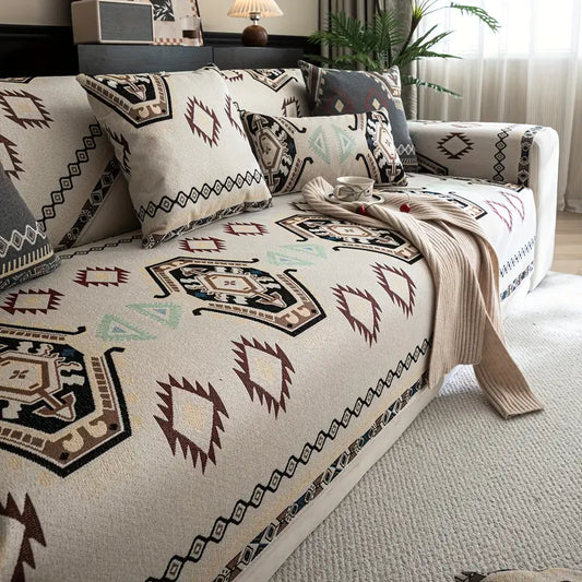 Earthy Palette Sofa Cover Set With Cushion Covers