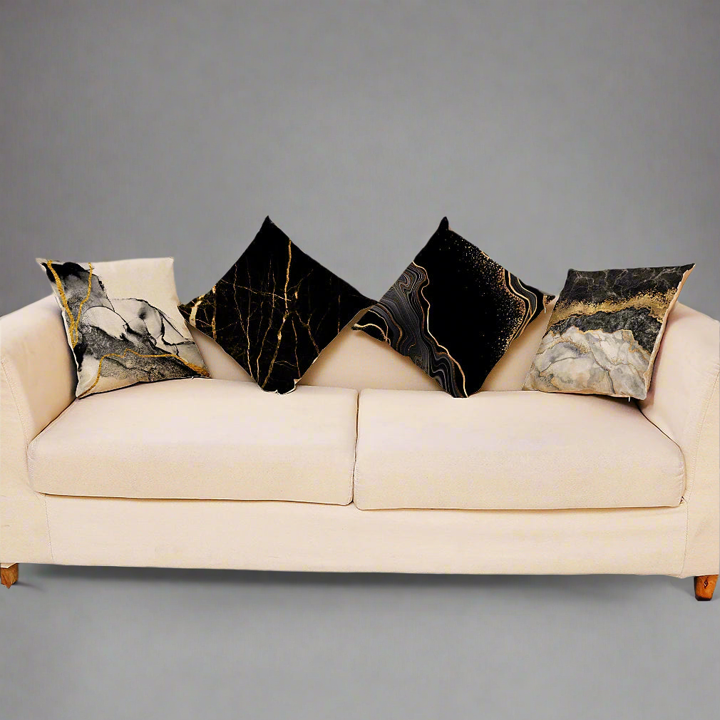 Marble Pattern Cushion Covers Pack of 4