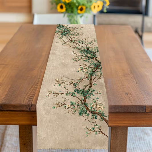 Teal Orchard Table Runner