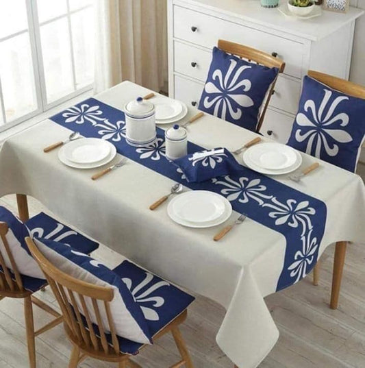 Blue and White Floral Table Cover