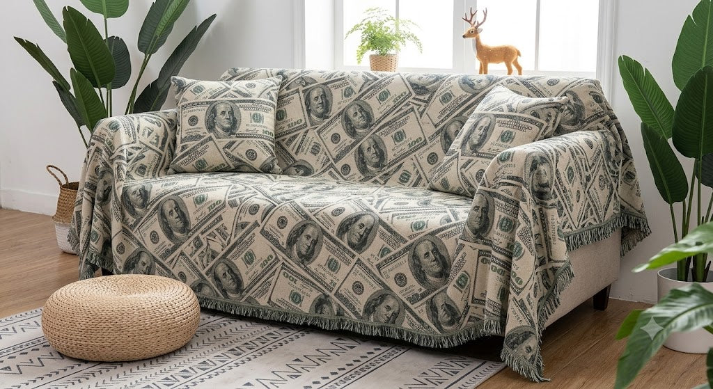 Hundred Dollar Bill Sofa Cover
