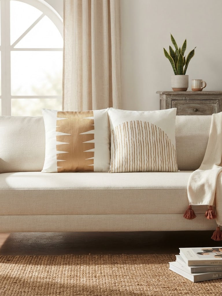 Dodo Beige Cushion Cover Pack of 2