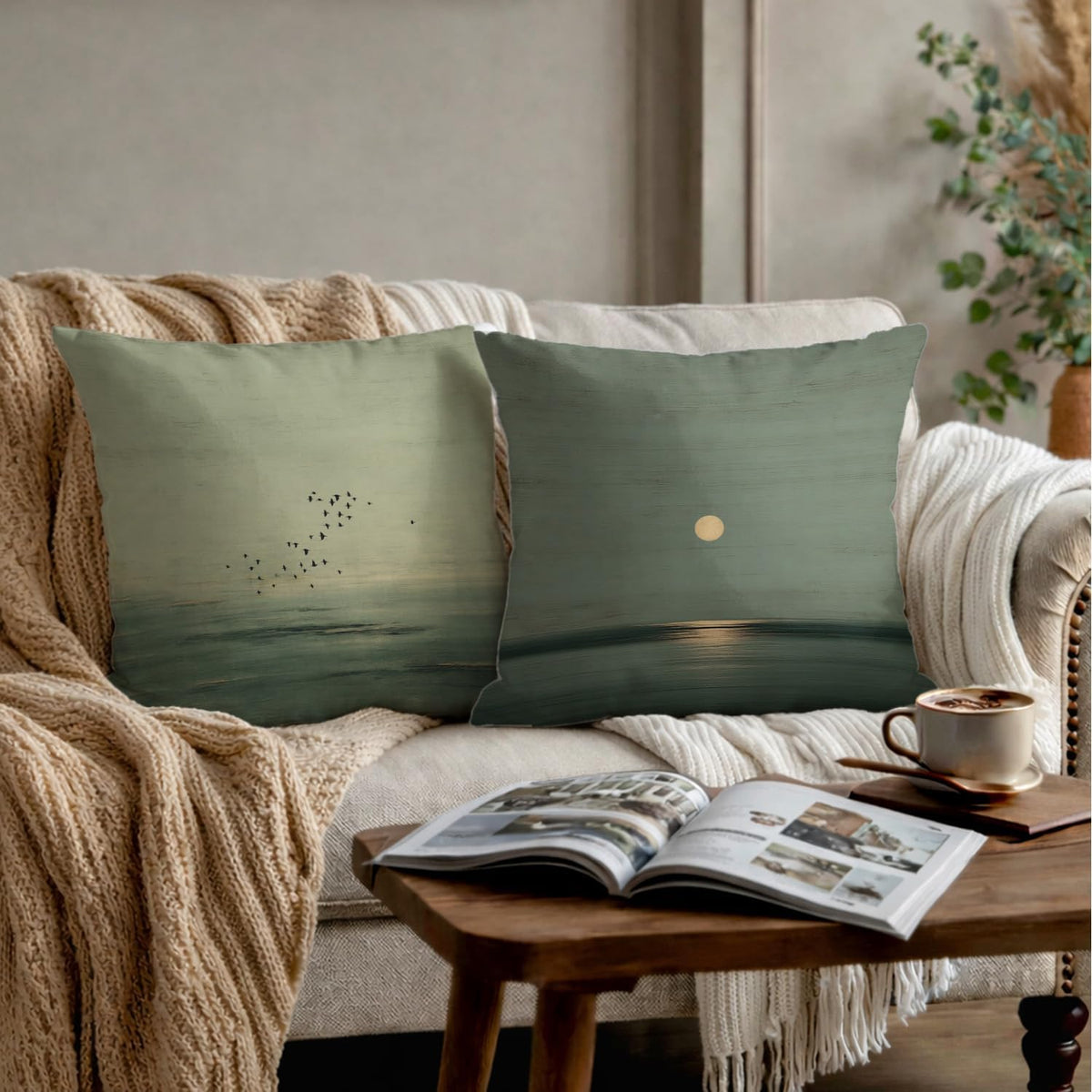 Seascape Art Cushion Cover Pack of 2