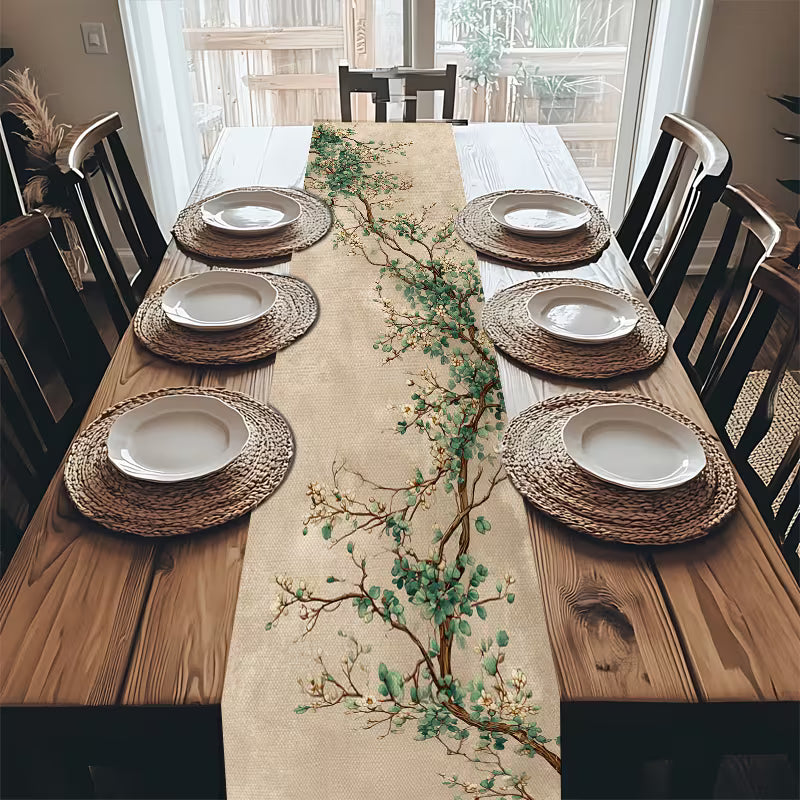 Teal Orchard Table Runner