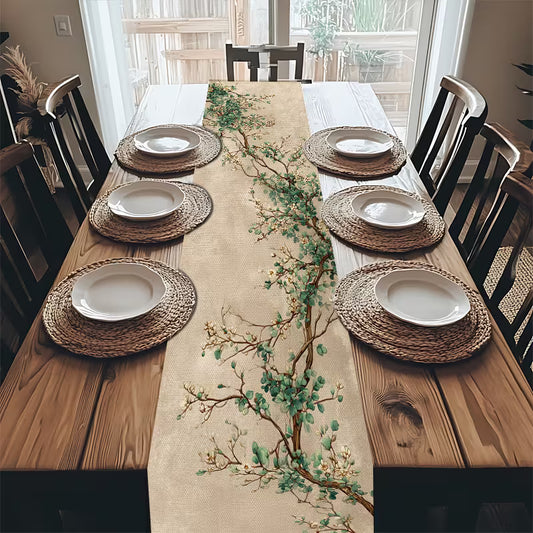 Teal Orchard Table Runner