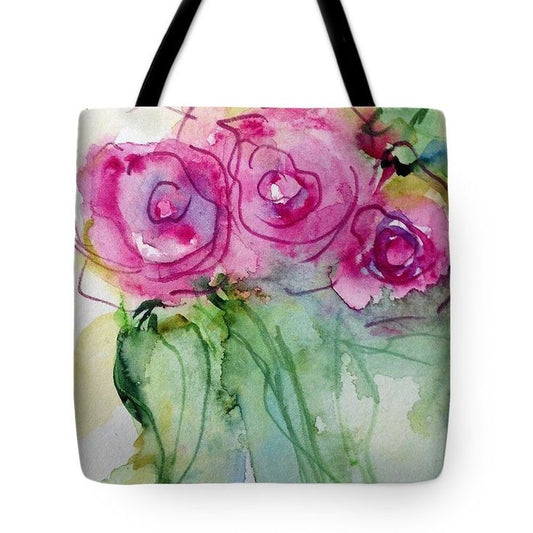 Watercolor Roses Tote Bag