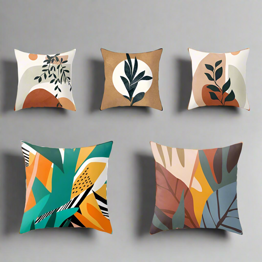 Abstract Floral Cushion Covers (Pack of 5)