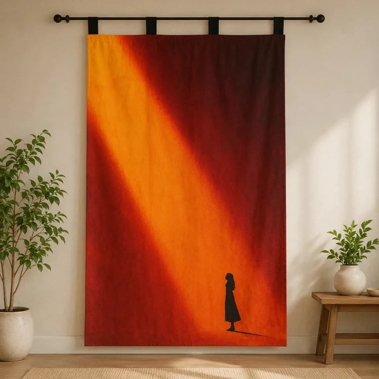 Sunset Beam Minimalist Wall Hanging Tapestry