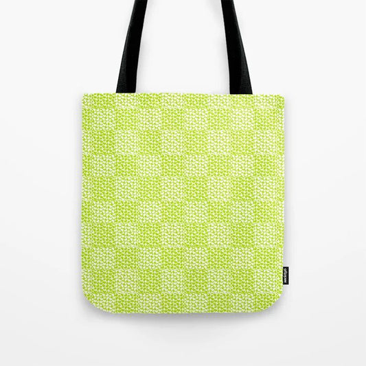 Checkered lime green Tote Bag