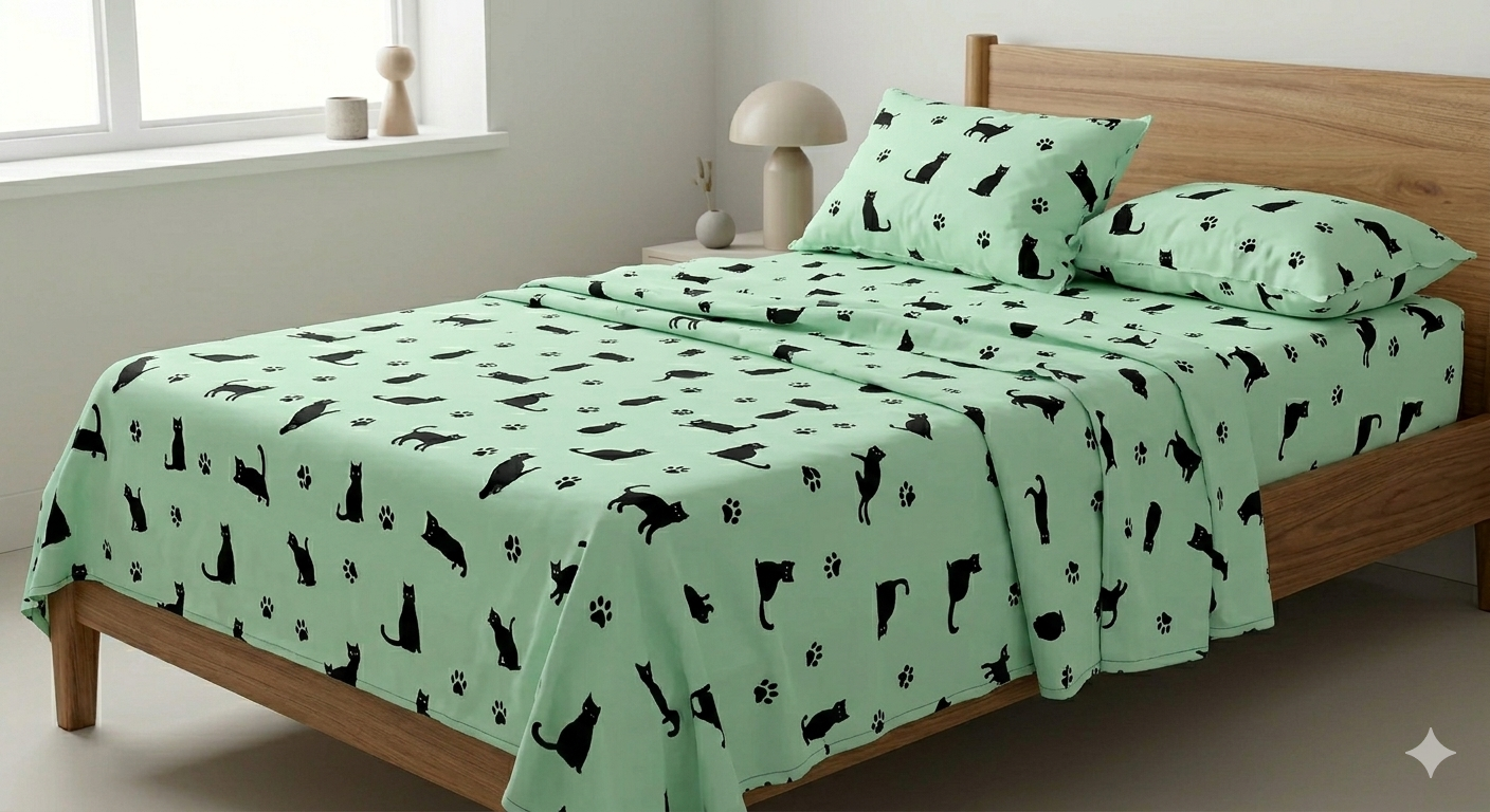 Meow Meadow Kids Single bed sheet