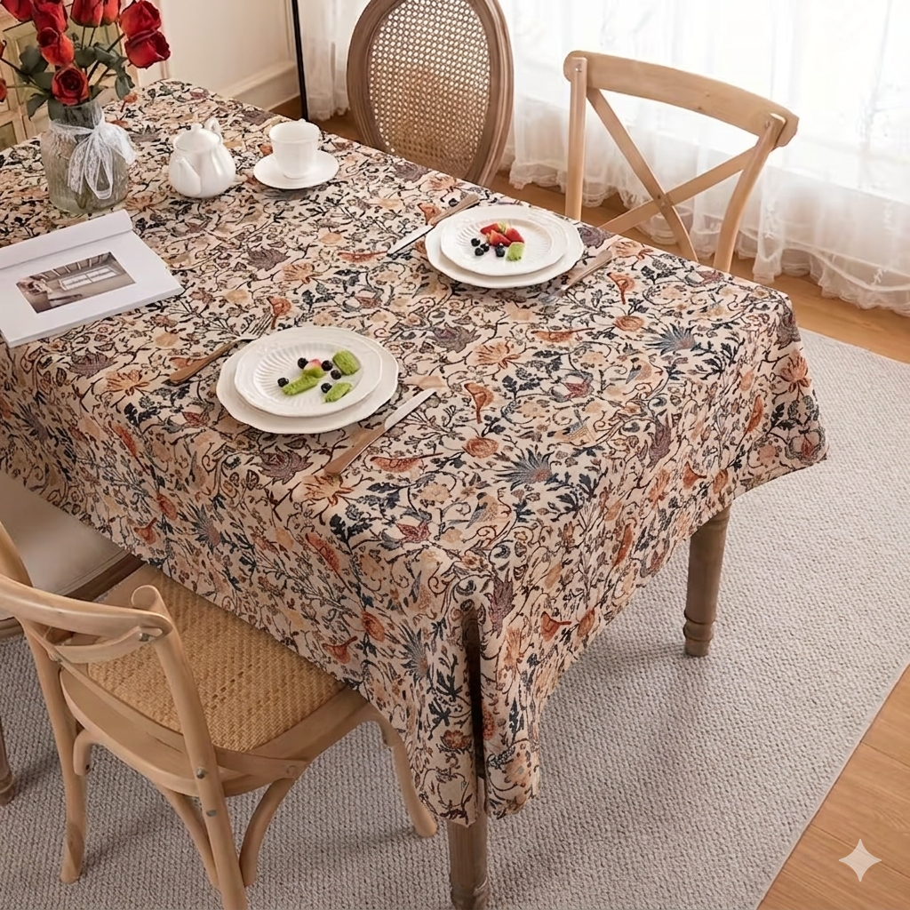 Antique Botanical Table Cover