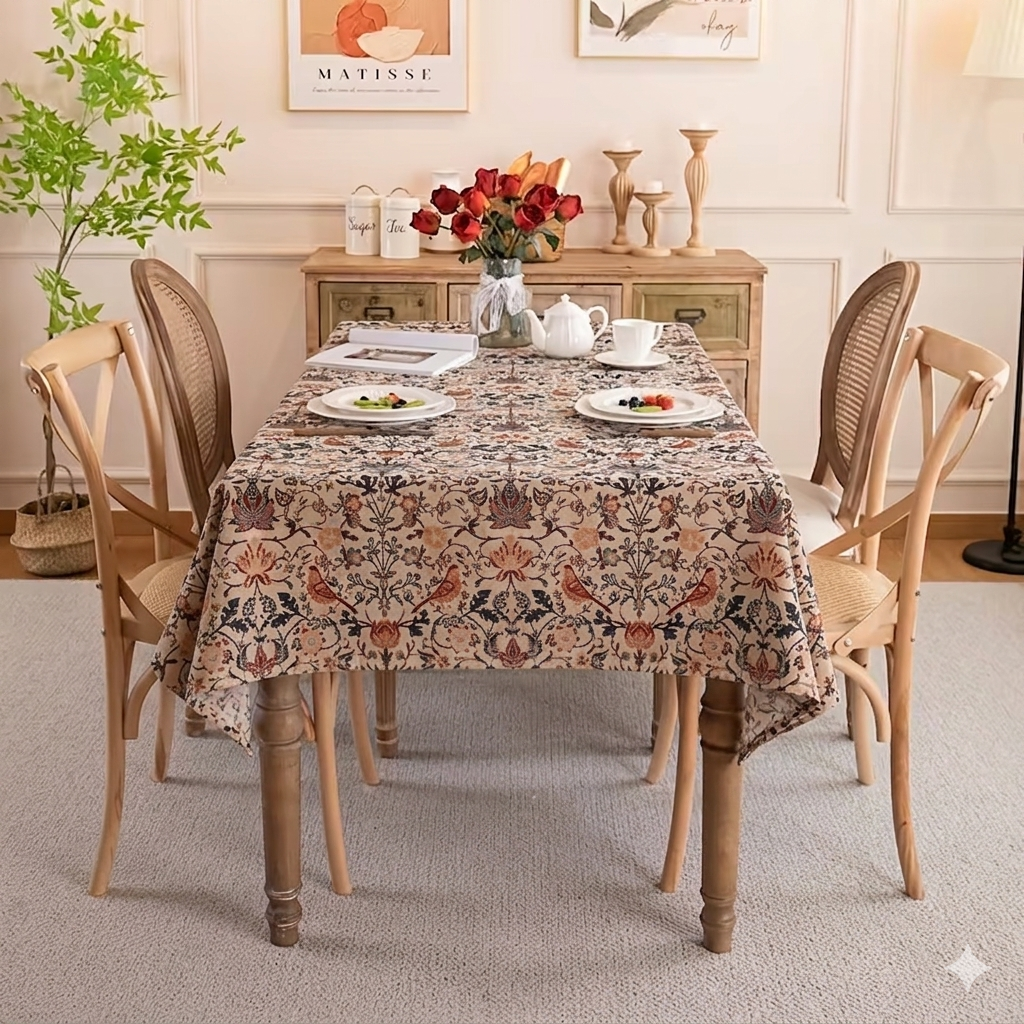Antique Botanical Table Cover