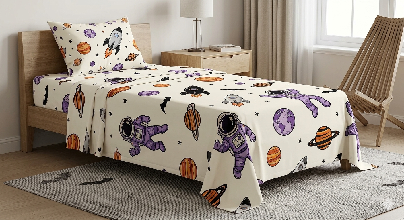Retro Rocket Kids Single bed Sheet