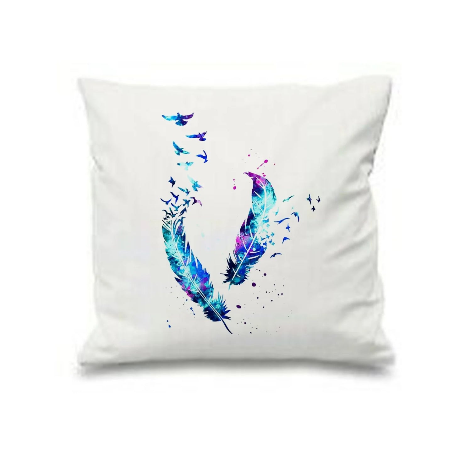 Watercolor Feathers Cushion Covers (Pack of 4)