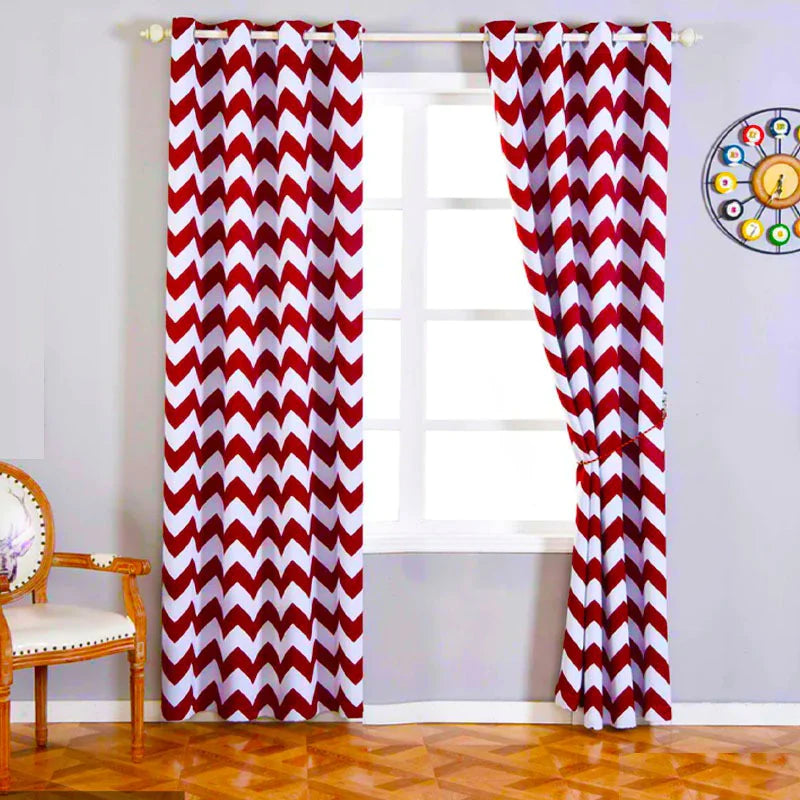 Ripple Pattern Curtains with Stainless Steel Eyelets (Pack of 2)