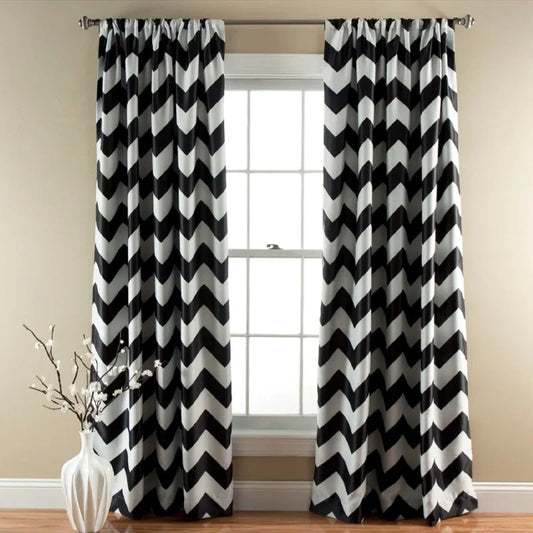Ripple Pattern Curtains with Stainless Steel Eyelets (Pack of 2)