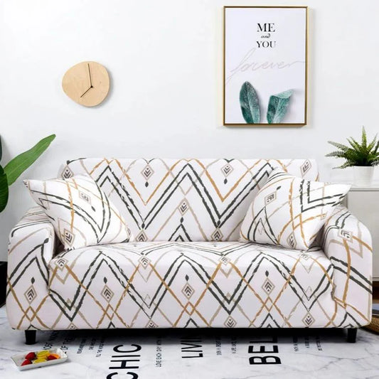 Ivory Bohemian Tribal Fitted Sofa Cover
