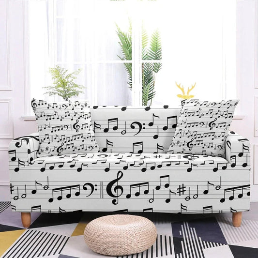 Musical Note Fitted Sofa Cover