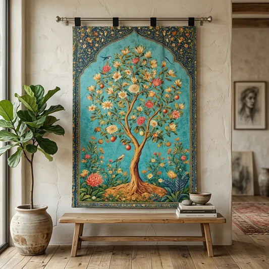 Vintage Mughal Garden Wall Hanging Tapestry