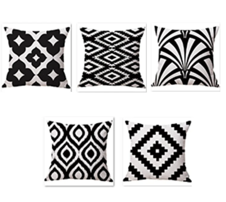 Nordic Black Cushion Cover(PACK OF 5)