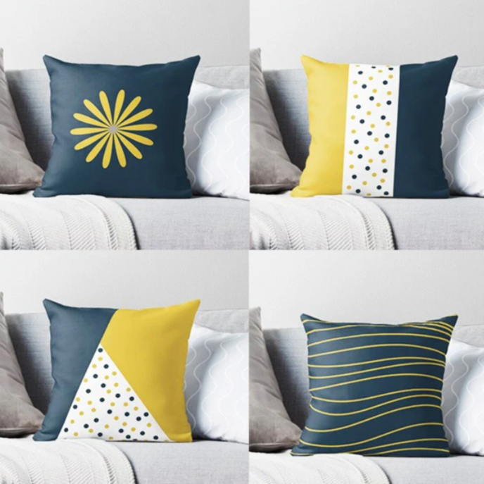 Mix Mustard Cushion Covers Pack of 4