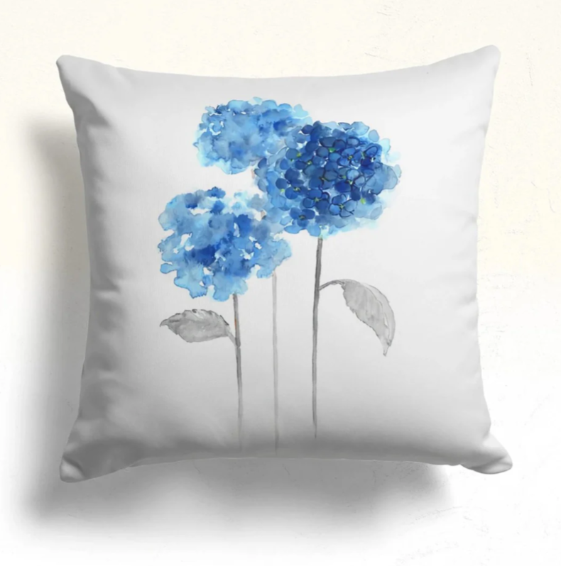 Blue Floral Cushion Covers (Pack of 4)