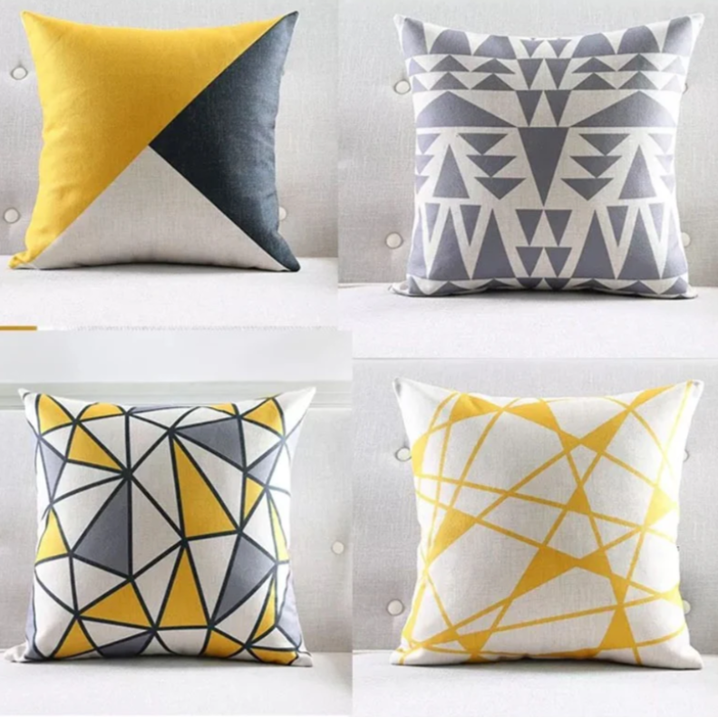 Yellow Copper Cushion Covers Pack 4