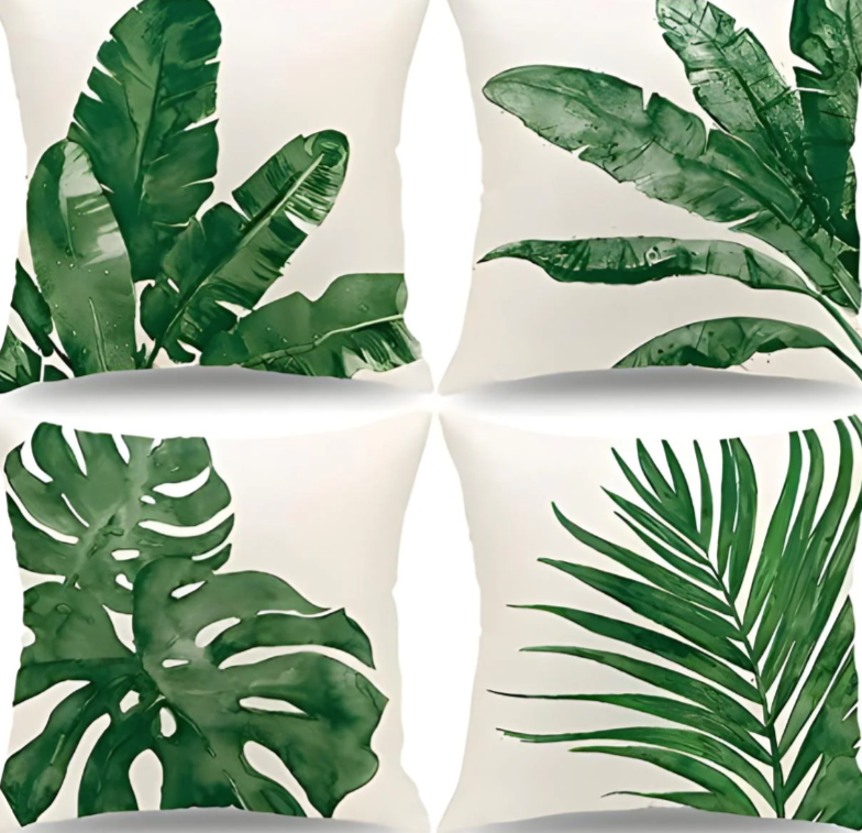 Tropical Leaves Cushion Covers Pack of 4