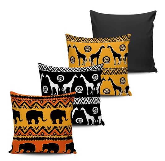 Stone age Animals Cushion Covers (Pack of 4)