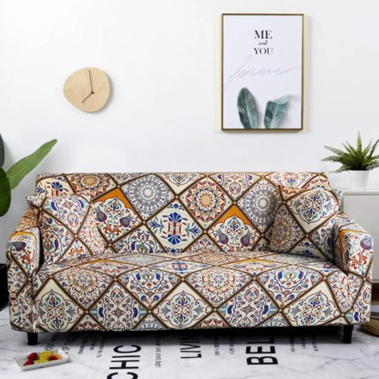 Vintage Floral Patchwork Fitted Sofa Cover