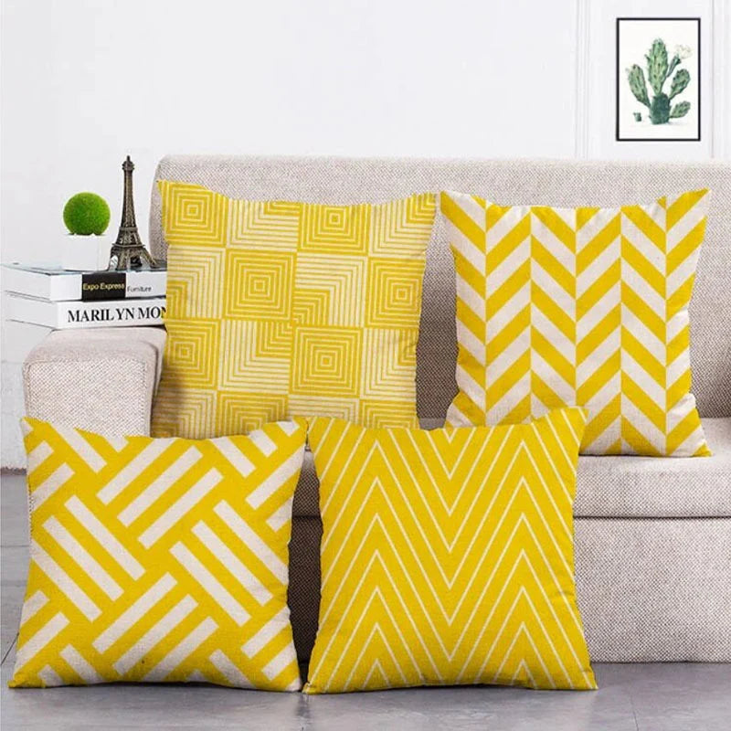 Yellow Lemon Cushion Cover Pack 4