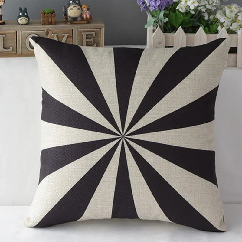 Black & White Geometric Cushion Covers (Pack of 4)