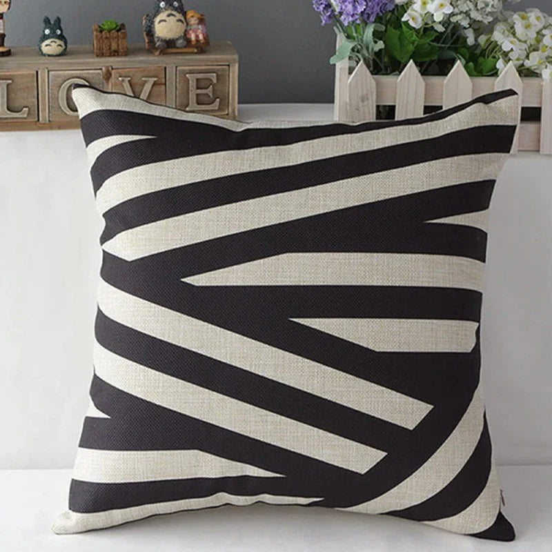 Black & White Geometric Cushion Covers (Pack of 4)