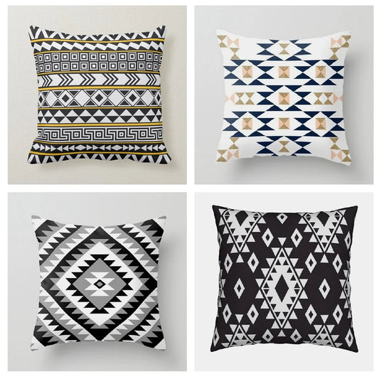 Aztec Black Cushion Cover (Pack of 4)