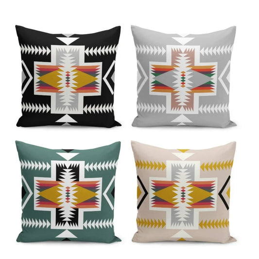 Aztec Patterned Cushion Covers (Pack of 4)