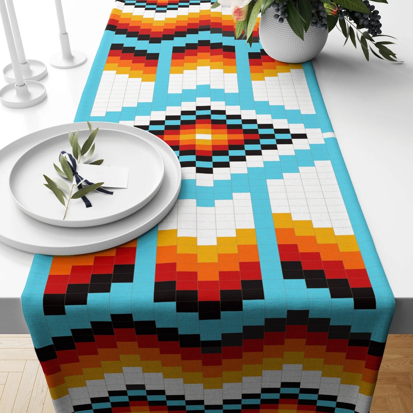 Native Lines Loom Table Runner