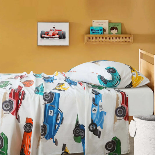 Classic Racers Kids Single Bed Sheet