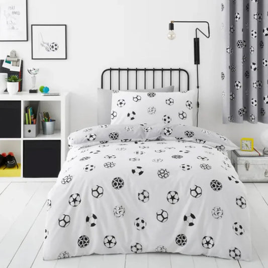 White Football Kids Single Bed Sheet